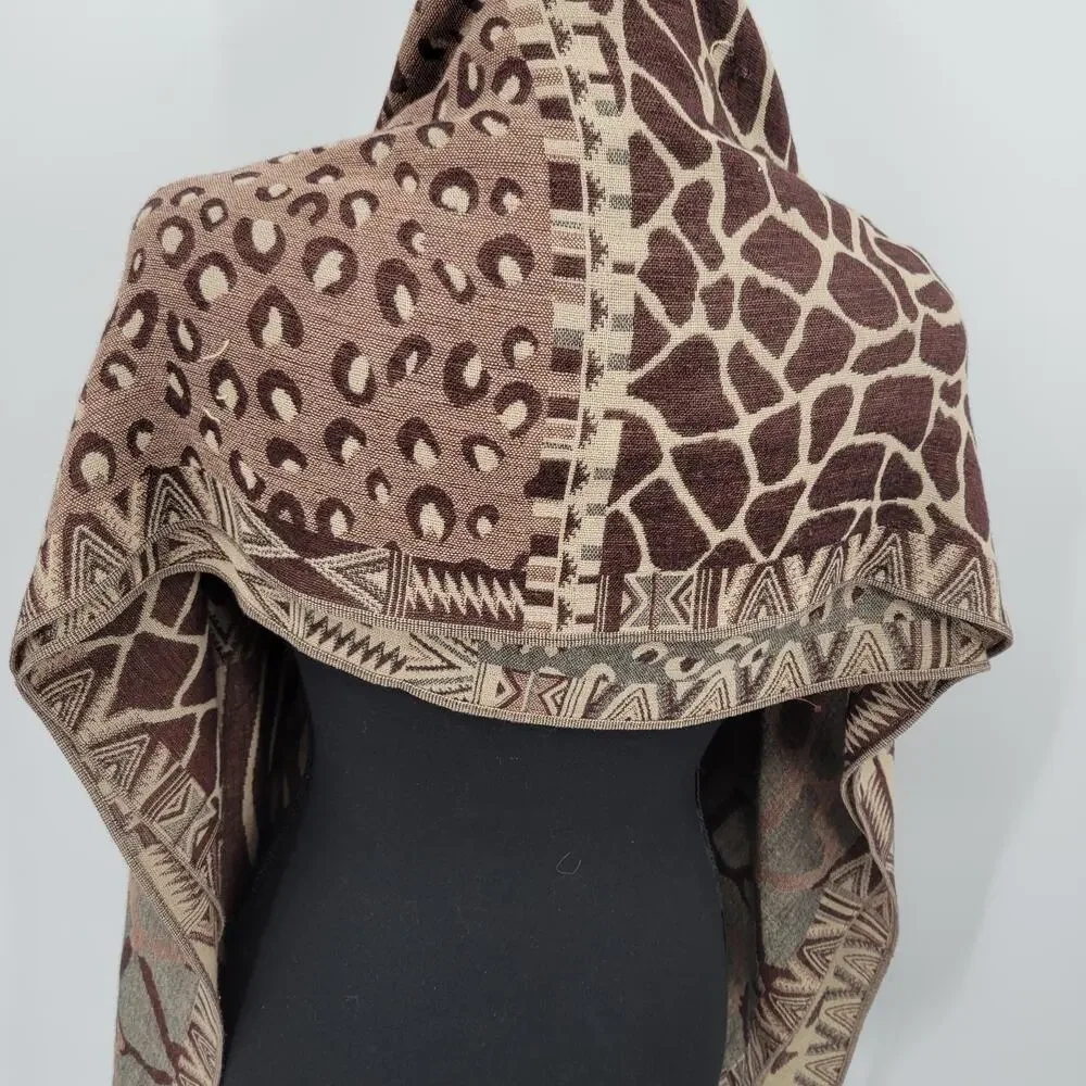 Collection eighteen animal print brown long scarf
